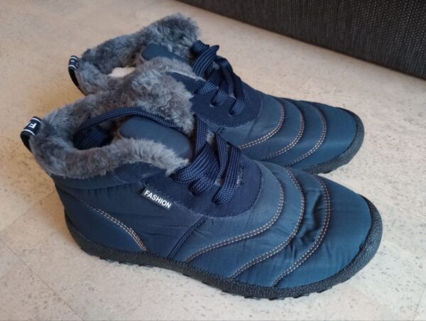 NEU - blaue wasserabweisende Fleece Winter-Barfußschuhe Gr. 36