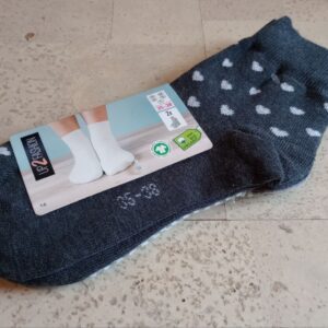 NEU mit Etikett - Graue Damensöckchen 2 Paar (87% Baumwolle) Gr. 35-38