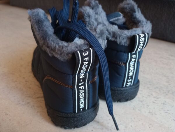 NEU - blaue wasserabweisende Fleece Winter-Barfußschuhe Gr. 36