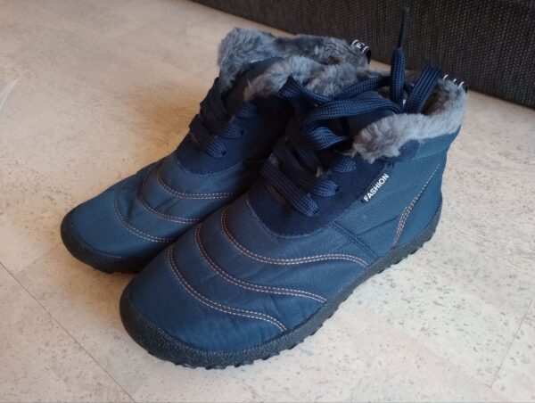 NEU - blaue wasserabweisende Fleece Winter-Barfußschuhe Gr. 36