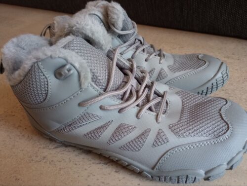 NEU - Warme graue wasserabweisende Winter-Barfußschuhe Gr. 37