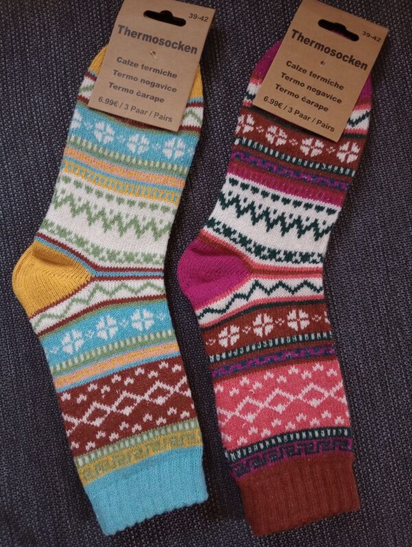 NEU!!! - 2 Paar bunte Thermosocken Größe 39-42