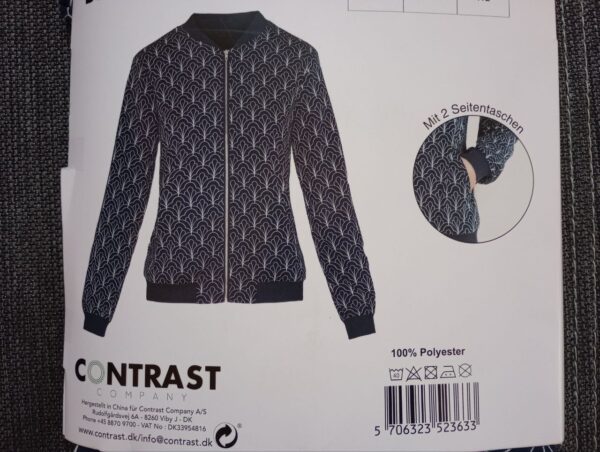 NEU - dunkelblau mit weißem Muster Blouson Jacke Größe M