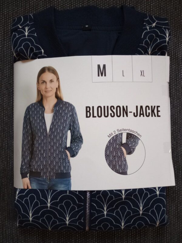 NEU - dunkelblau mit weißem Muster Blouson Jacke Größe M